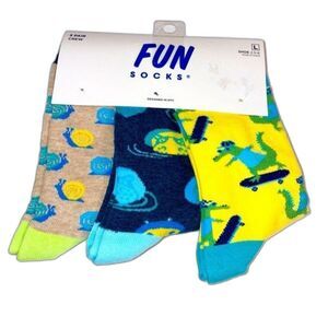 FUN SOCKS 3 pairs shoe size 2.5 - 6 NWT